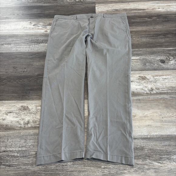 Tommy Bahama Gray Micro Houndstooth Mens 40x30 Performance Stretch Chino Pants - Picture 2 of 12